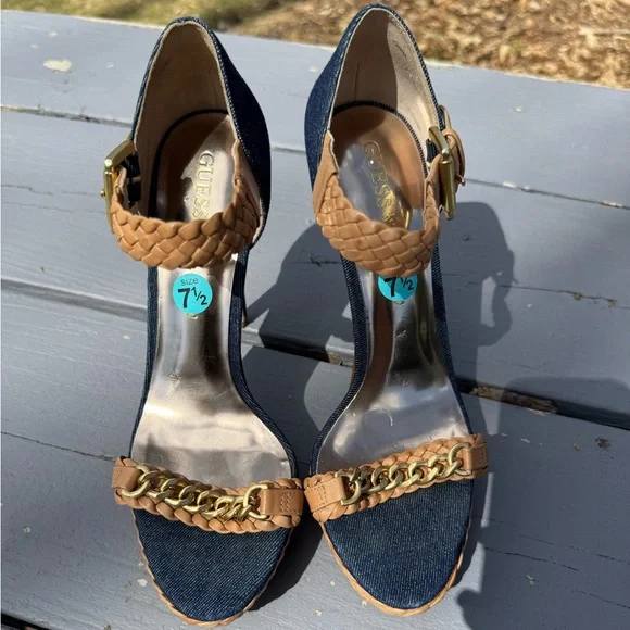 Guess Marciano Stylish Women's Heels with Woven Strap S/7.5 - Picture 2 of 15